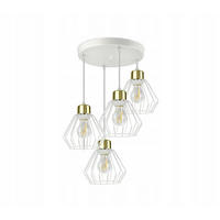 PENDELLEUCHTE LOFT - Goldfarben/Weiß, Metall (30/30/80cm) - kiki design