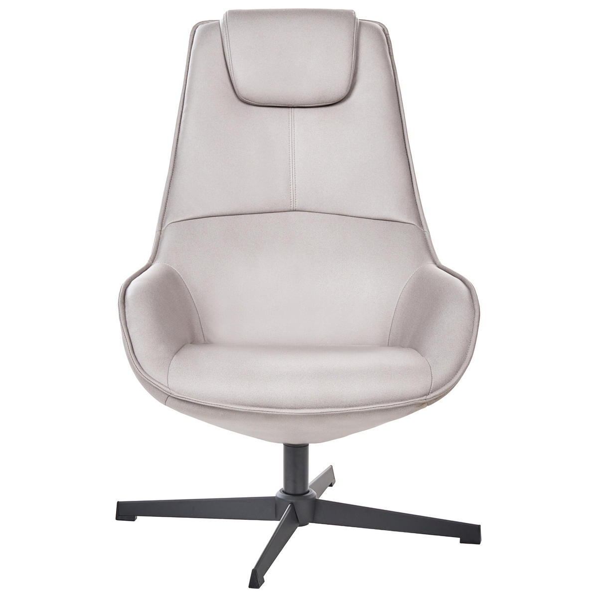 DREHSESSEL Stoff Hellgrau Hauge - Hellgrau, Textil (65/98/82cm) - Beliani