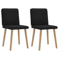 ESSZIMMERSTÜHLE 2 Stk. Schwarz Stoff 45*54*86cm - Schwarz, Metall (45/86/54cm) - ZMH