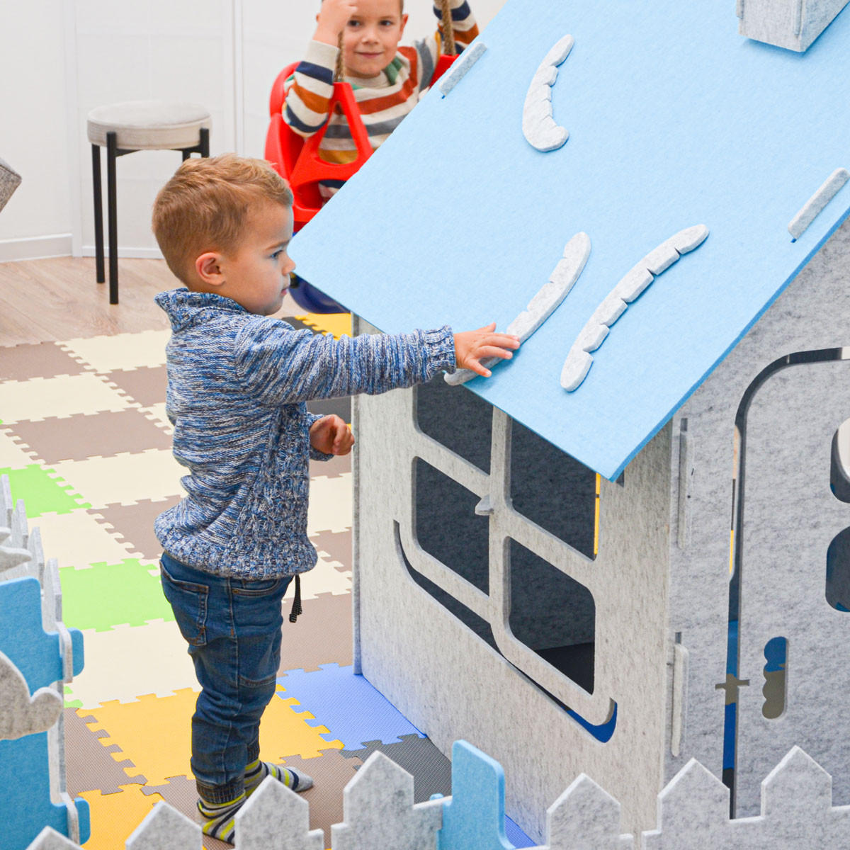 FILZ-SPIELHAUS 110/100/124 Blau - Blau, Kunststoff (100/125/110cm) - smalla