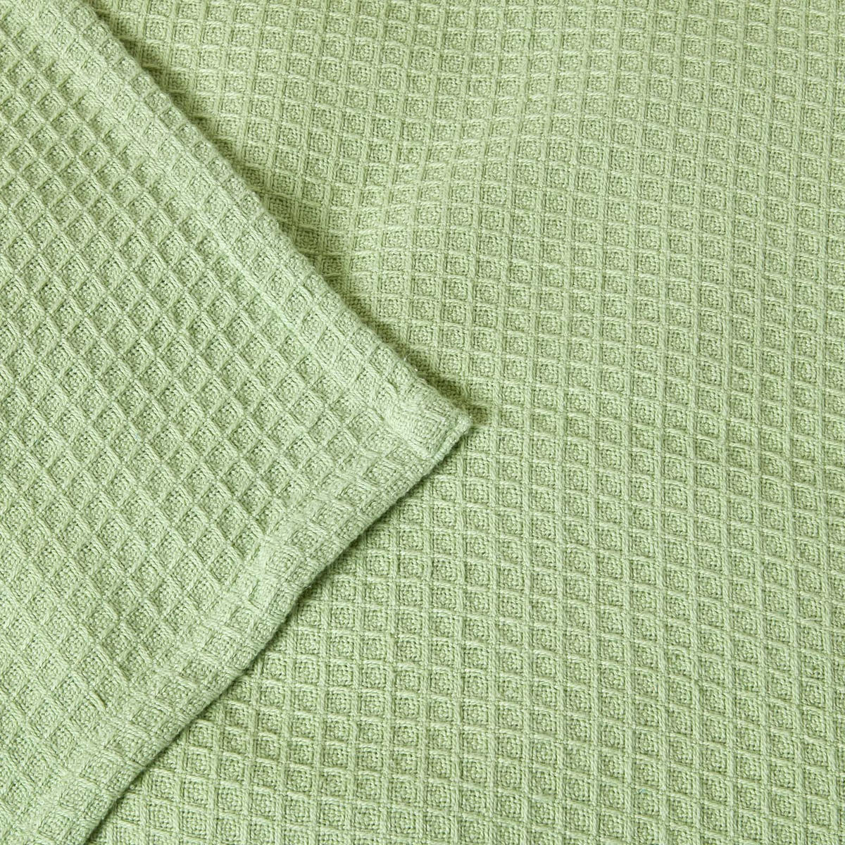 BIO-WOHNDECKE Waffelpiqué 230/230 cm - Grün, Textil (228/228cm) - Homescapes