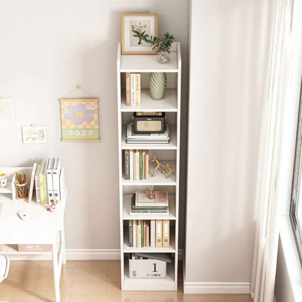 BÜCHERREGAL, weiß 40/30/180 cm - Weiß, Holzwerkstoff (40/180/30cm) - MUVU