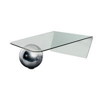 COUCHTISCH - Glas & Stahl - MUNDO - Transparent, Glas (132/76/36cm) - Vente-Unique