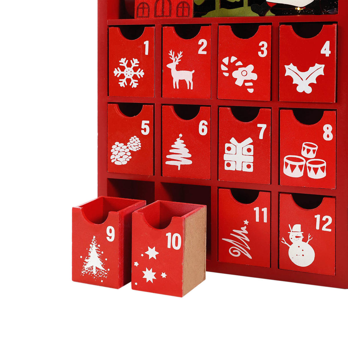 ADVENTSKALENDER Mehrfarbig 9/21/31 cm - Multicolor, Holz (9/31/21cm) - Mobili Rebecca