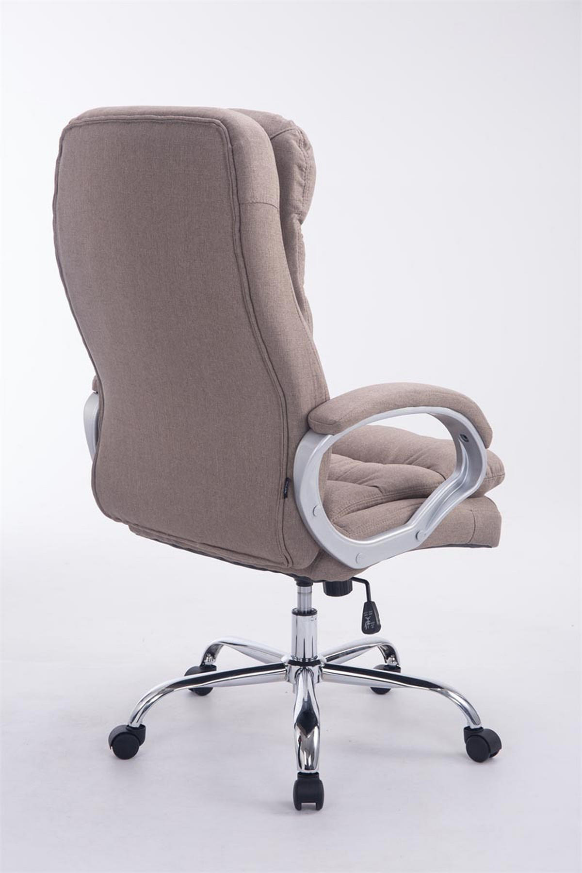 CHEFSESSEL Stoff taupe - Taupe/Chromfarben, Textil/Metall (68/116/77cm) - CLP