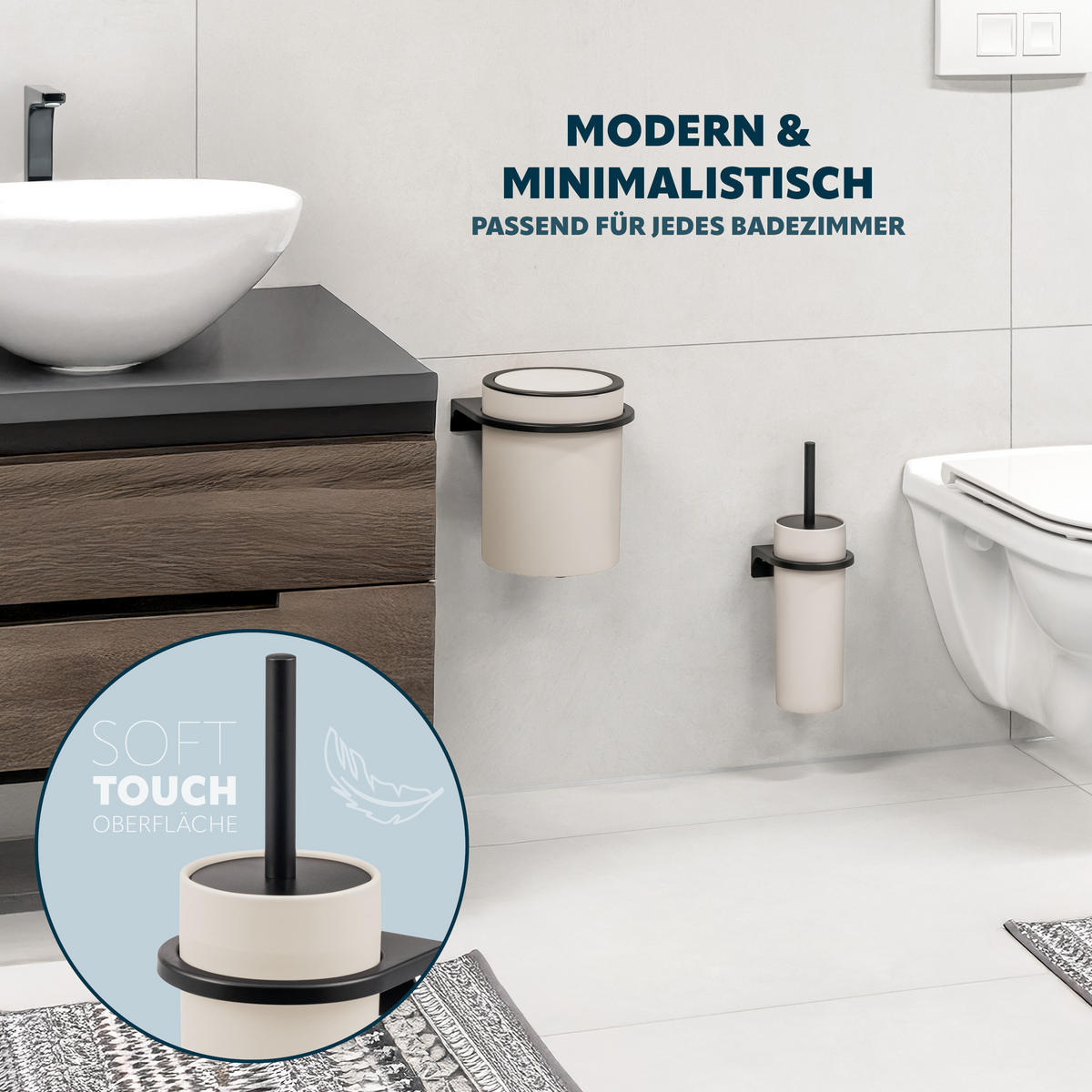 WC-GARNITUR SAVONA, beige, Kunststoff - Beige, Kunststoff (12/36.5/13cm) - bremermann