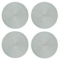 PLATZSET 4er Set Polypro Silber 35 cm rund - Silberfarben, Kunststoff (35cm) - TiborTex
