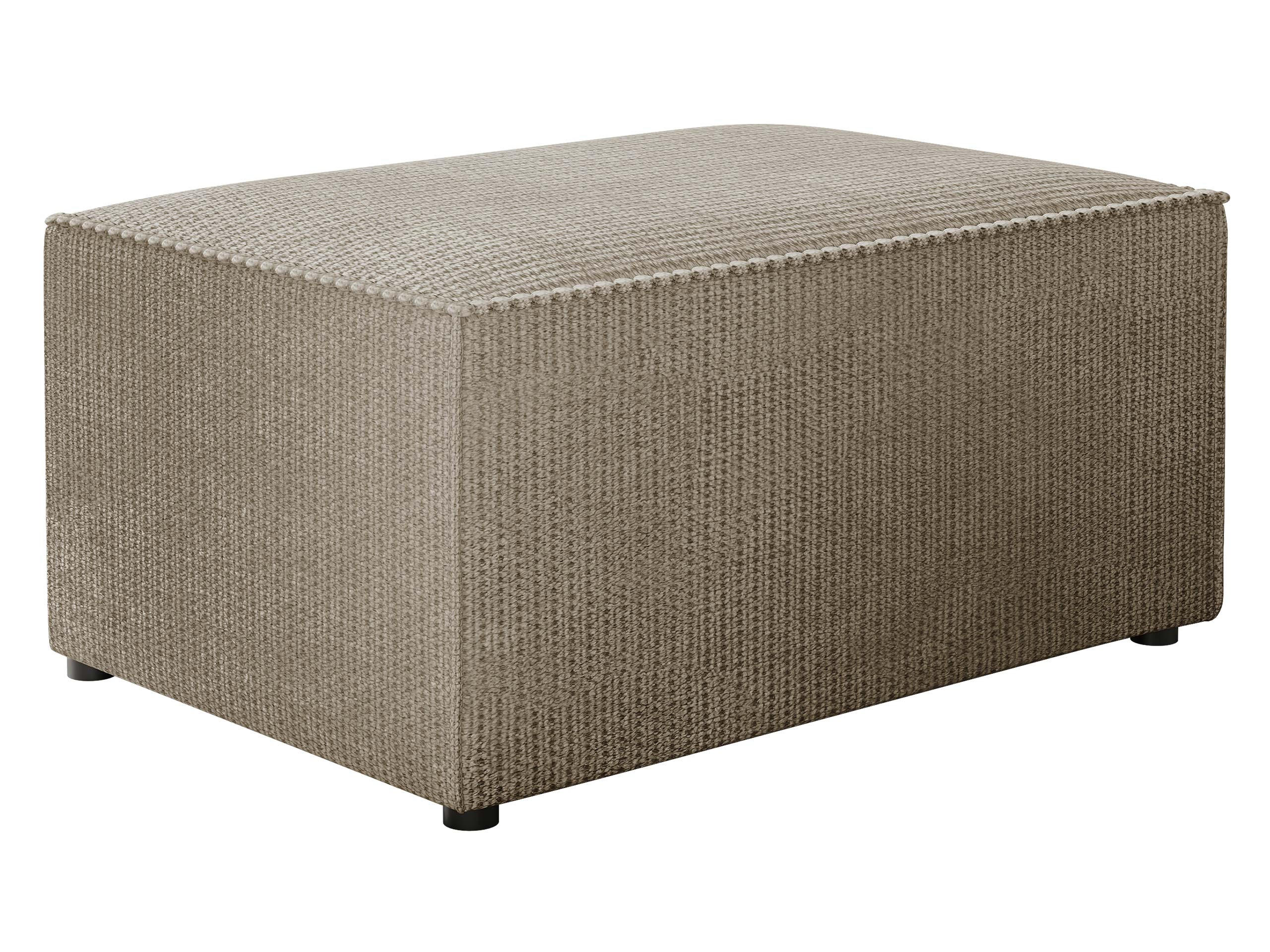 POLSTERHOCKER Karl - Hellbraun/Schwarz, Holz/Kunststoff (60/38/45cm) - MIRJAN24