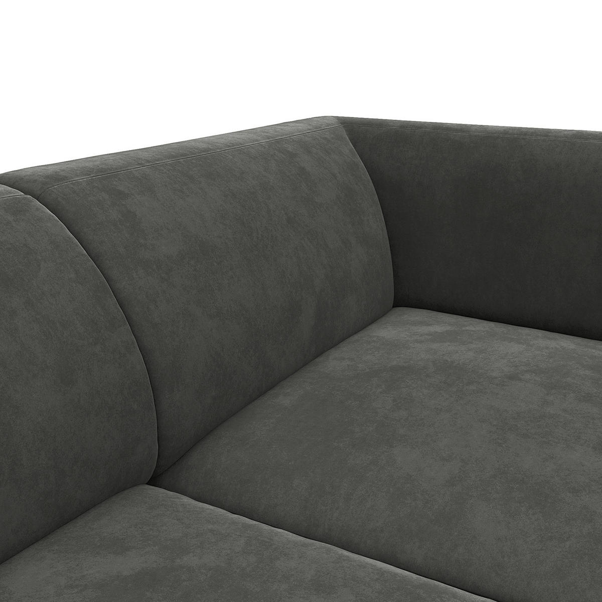 2,5-SITZER SOFA - Schwarz/Grün, Textil/Metall (175/74/88cm) - home24