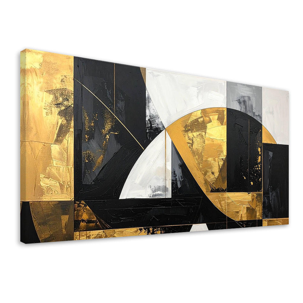 LEINWANDBILD 3D und geometrisch 120x60cm - Goldfarben, Textil (120/60cm) - Feeby