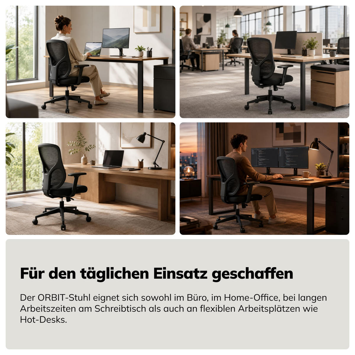 BÜROSTUHL ORBIT - Schwarz, Textil (52/109.5/47.5cm) - Jan Nowak