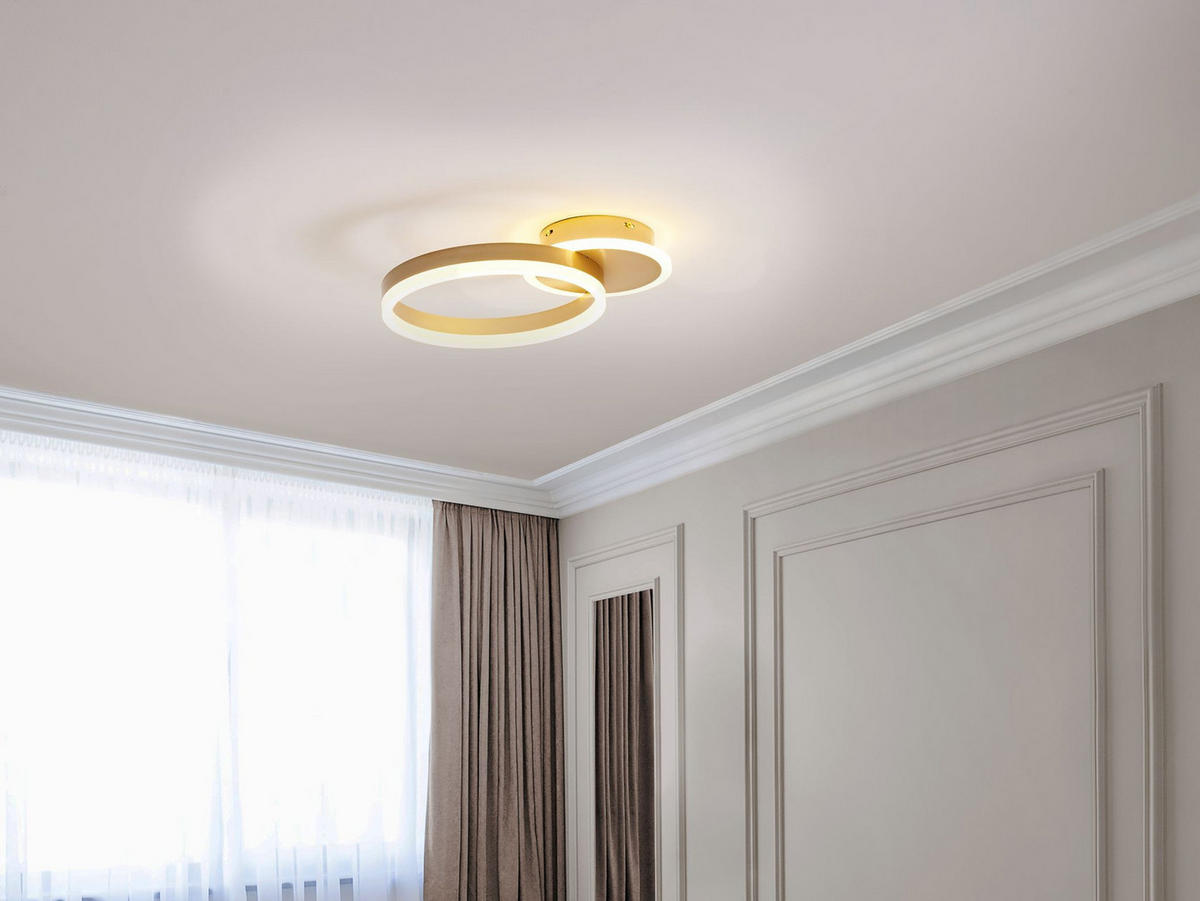 DECKENLEUCHTE Glyde 30/38/9 cm - Goldfarben, Metall (30/38/9cm) - Beliani