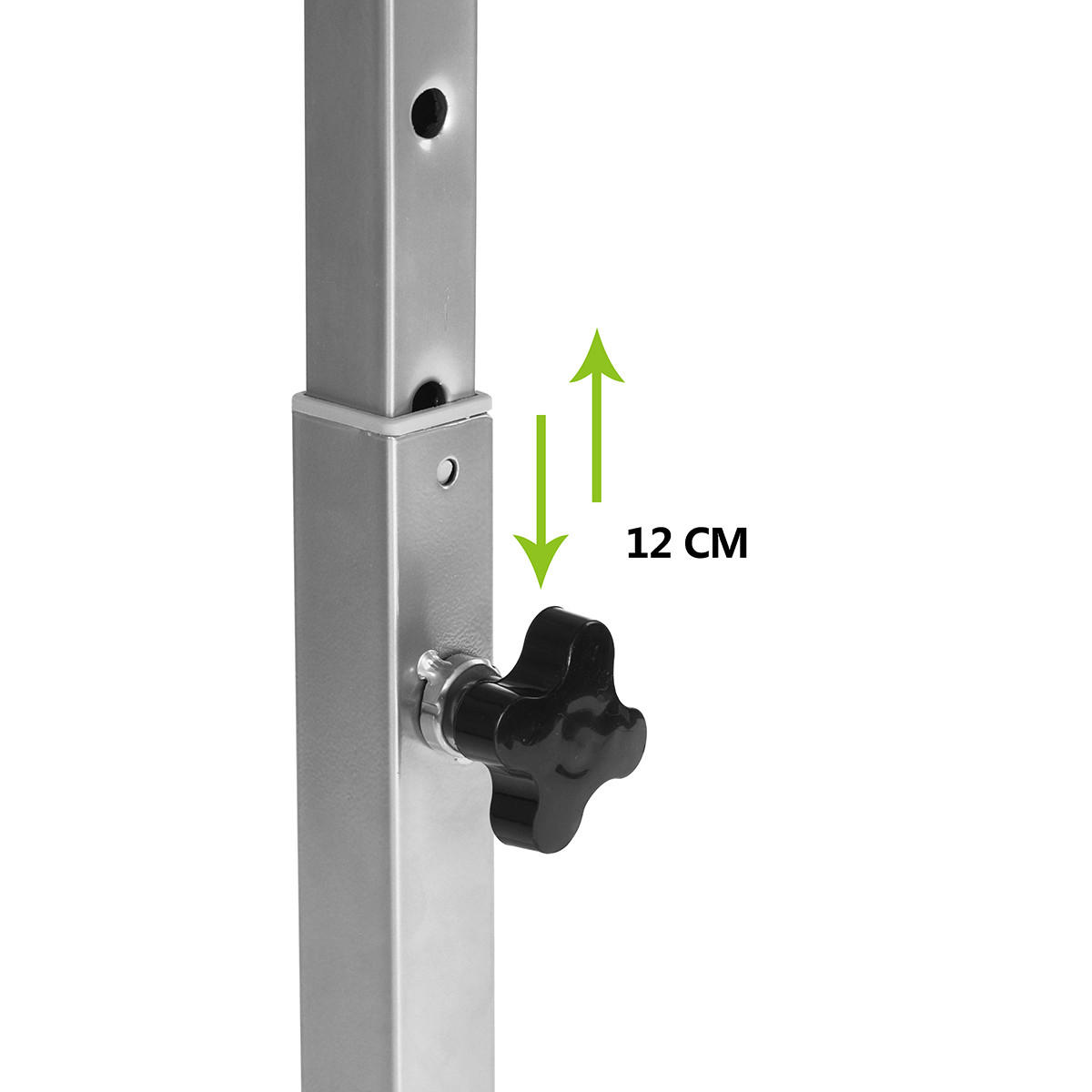 BEISTELLTISCH HÖHENVERSTELLBAR MIT ROLLEN - Eichefarben, Metall (79/48/37cm) - Meubles Cosy