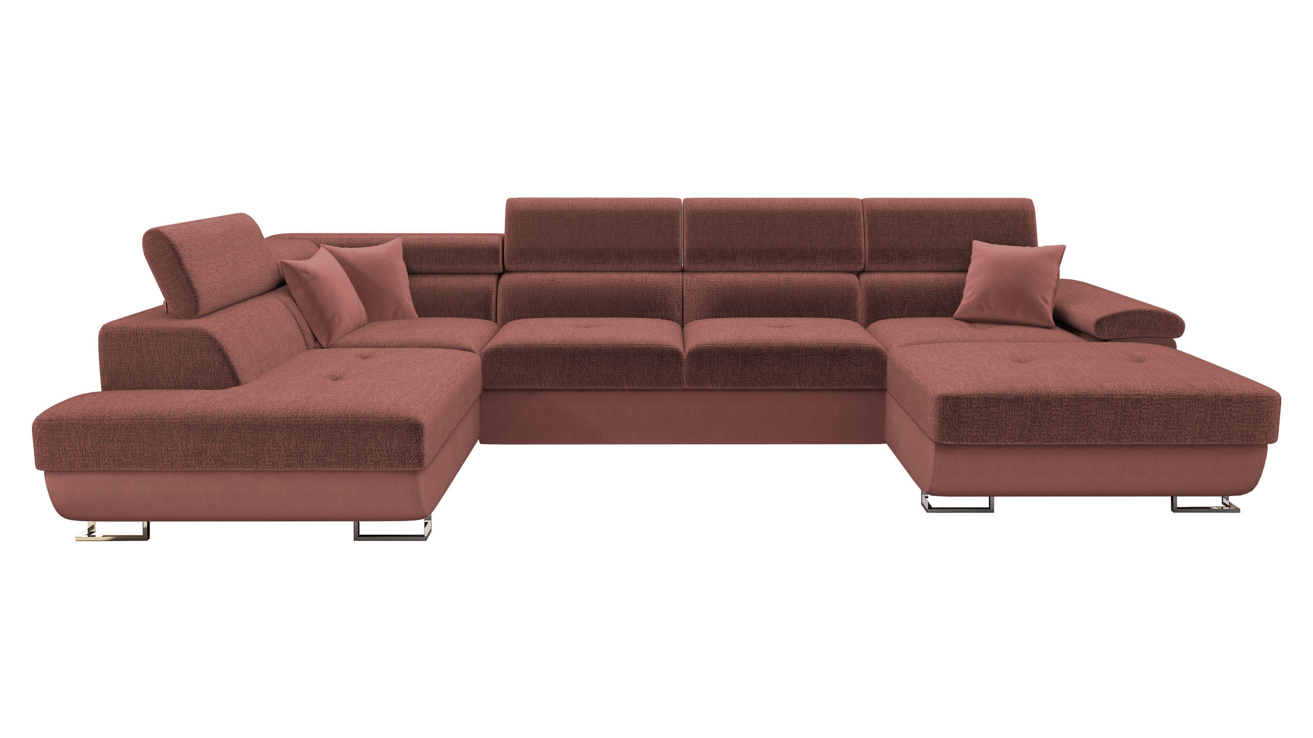 WOHNLANDSCHAFT Cotere Bis Premium, Seite: Links - Braun, Holz/Textil (345/91/202cm) - MIRJAN24