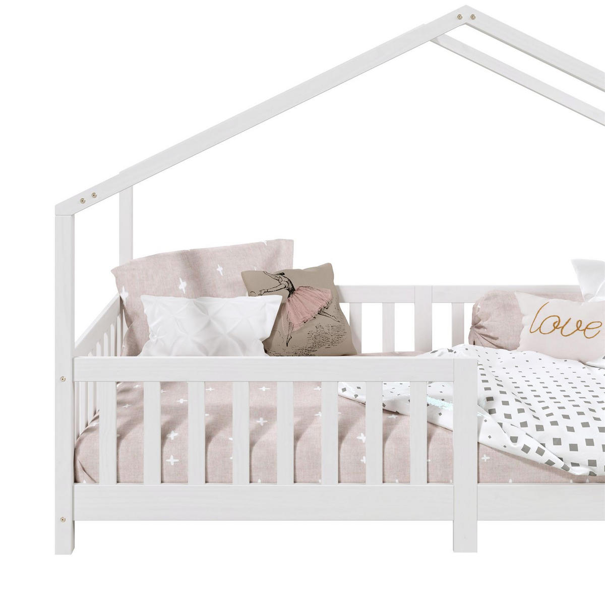 HAUSBETT LISAN 90X200 CM - Weiß, Holz (96/138/206cm) - IDIMEX