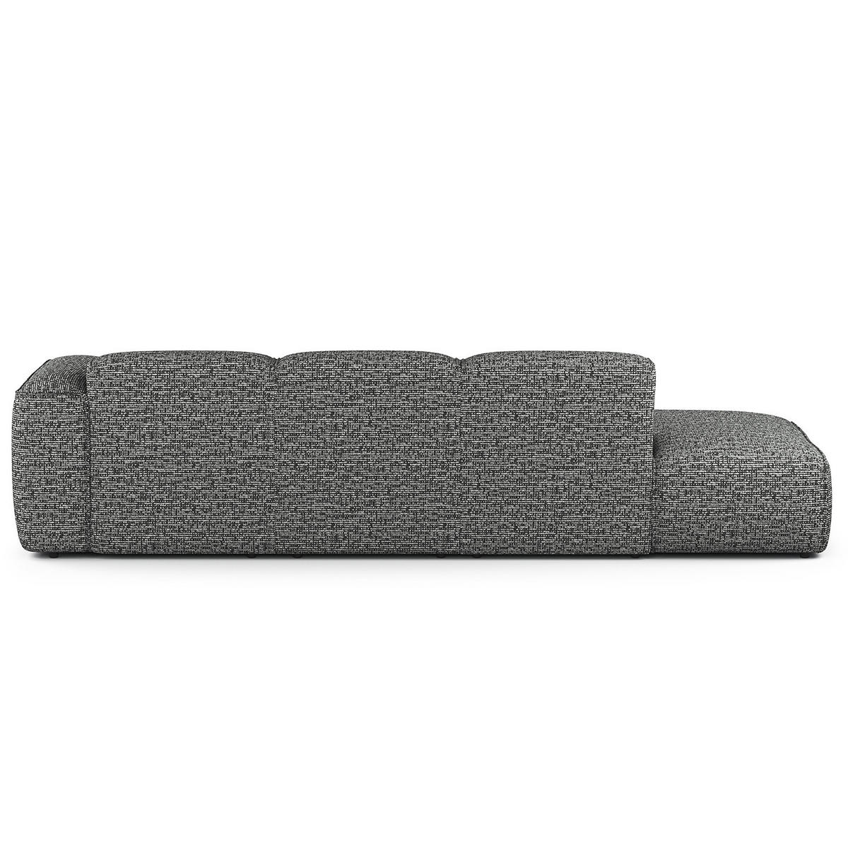 ECKSOFA mit Chaiselongue - Schwarz/Grau, Kunststoff/Textil (290/173cm) - home24