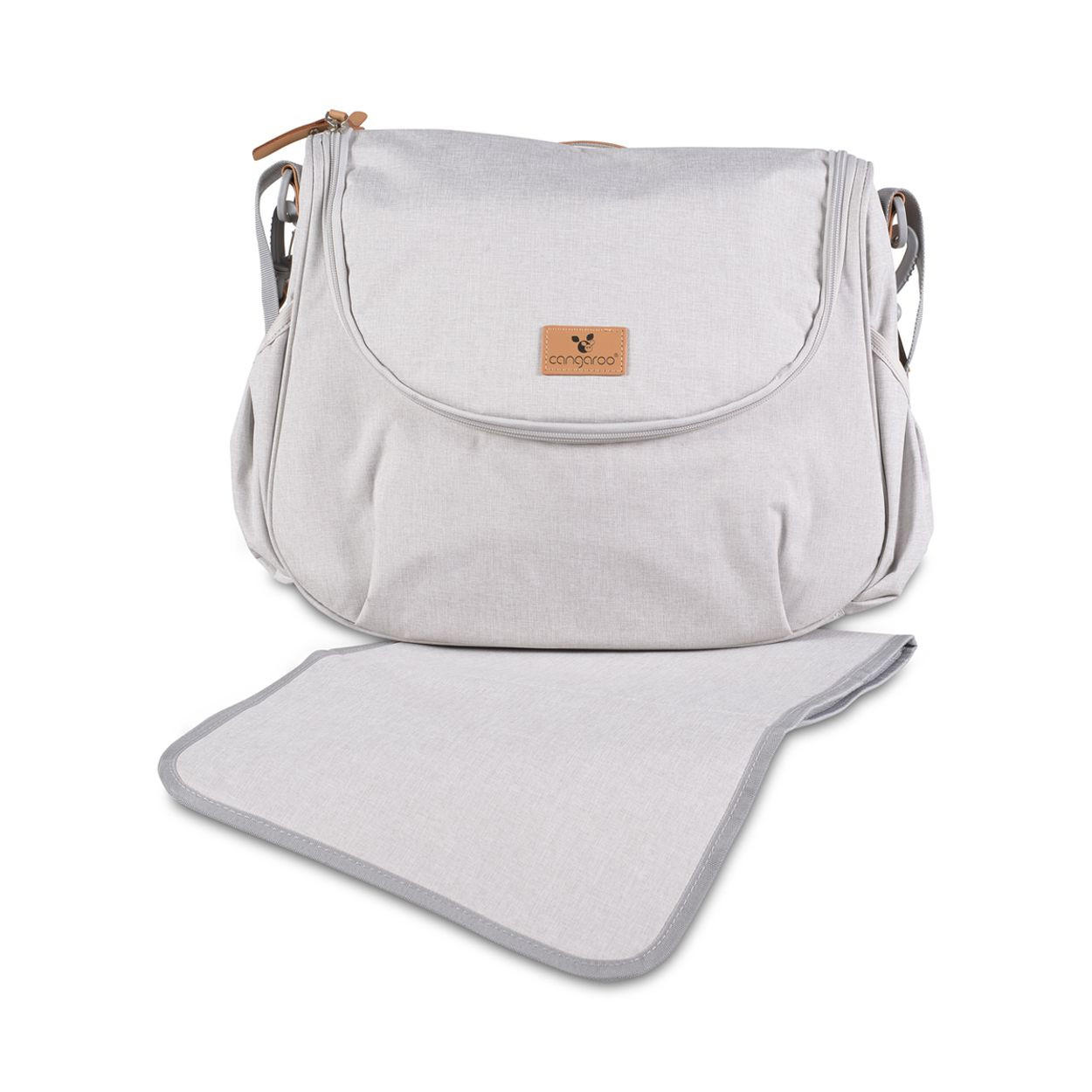 WICKELTASCHE Naomi beige Wickelunterlage, Schultergurt, Seitentaschen und Reißverschluss - Beige, Textil (10/32/40cm) - Cangaroo