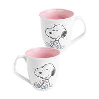 KAFFEEBECHER The Peanuts Snoopy Weiß/Rosa 280 ml - Multicolor, Keramik (0.28L) - United Labels