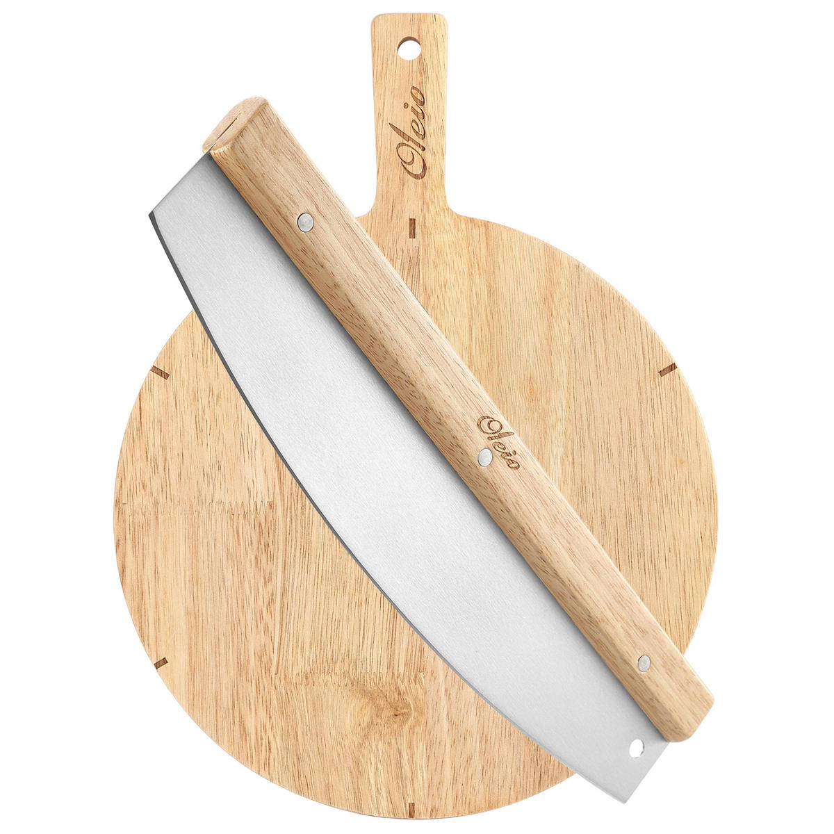 PIZZA-SET 2-TEILIG - Braun, Holz - Oleio