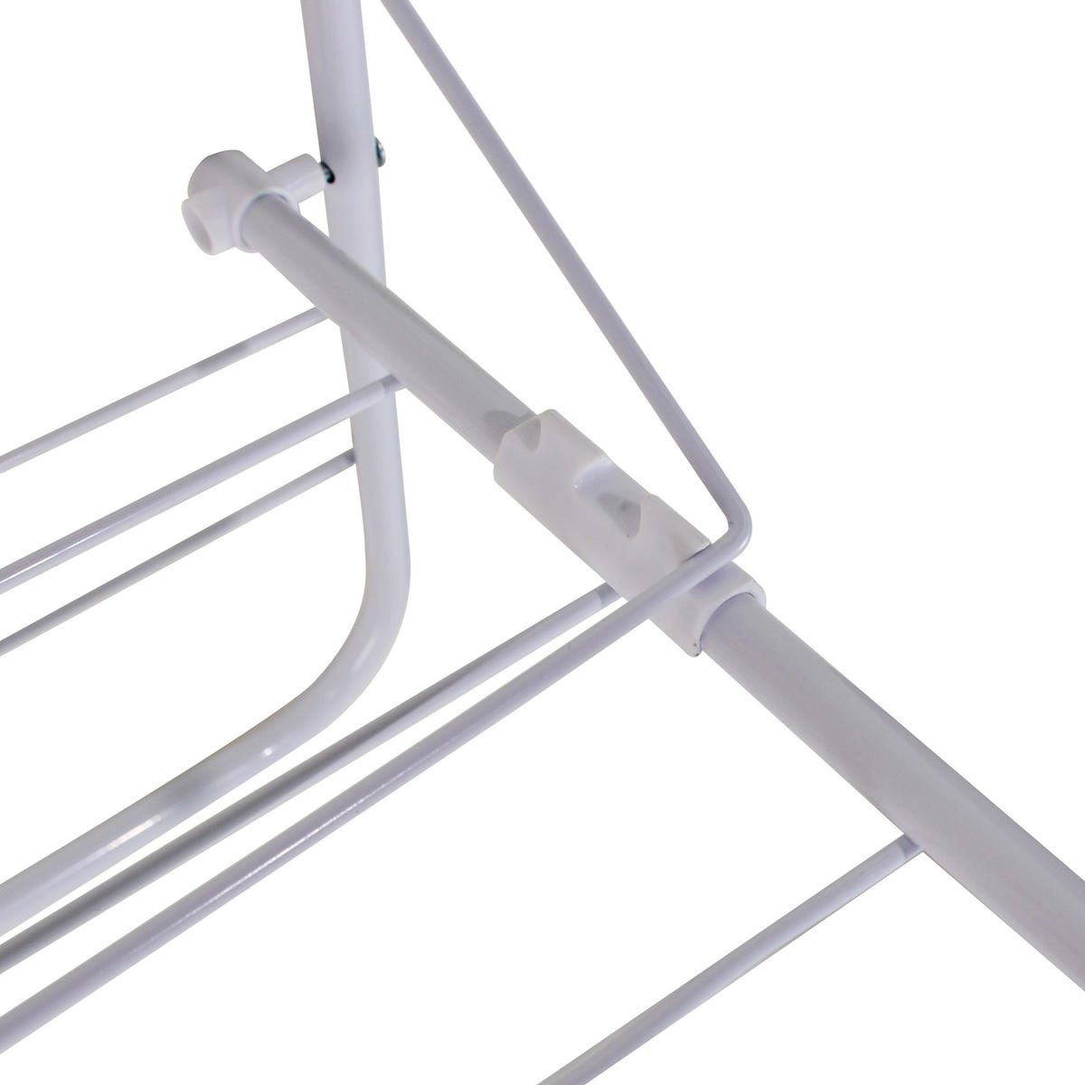 TORKSTÄLLNING vit för dörr 2 fällbara vingar stål 120 cm - Vit, Metall/Plast (51/120/41cm) - Relaxdays