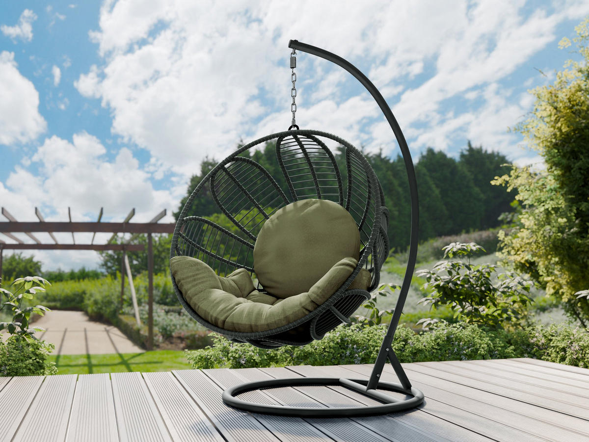 HÄNGESESSEL Floressa - Grün, Metall (106/195/105cm) - MIRJAN24