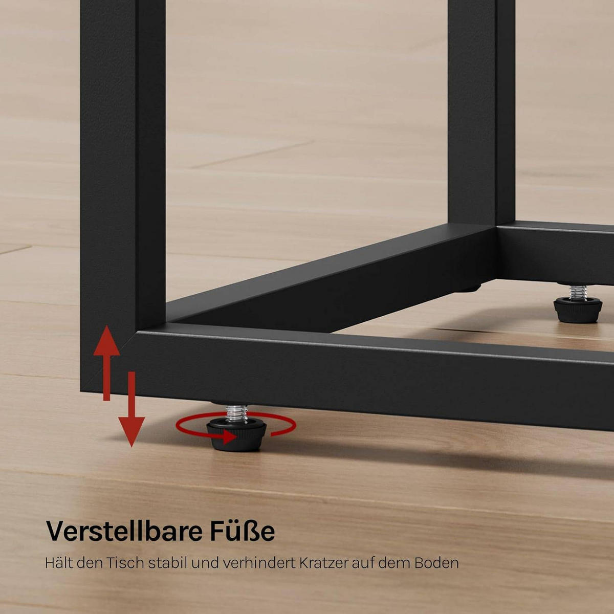 BEISTELLTISCH, Couchtisch C Form, 45 x 63,5 x 25 cm - Schwarz, Holzwerkstoff/Metall (25/45/63.5cm) - Woltu