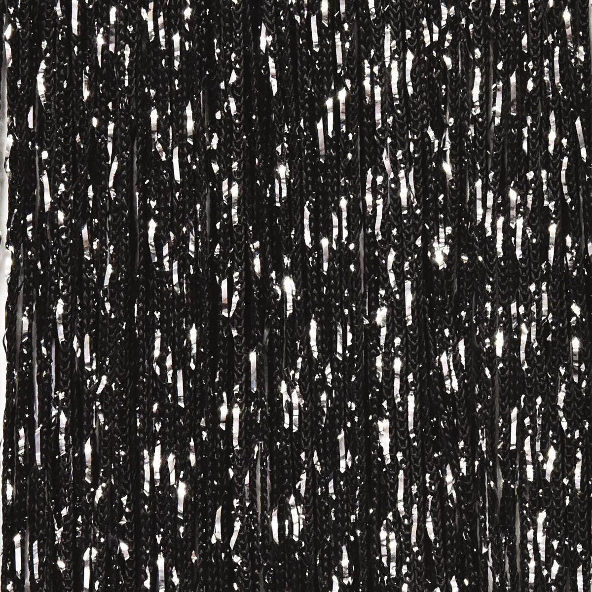 FADENVORHANG Lurex schwarz/silber 245/90 cm Glitzer-Effekt Stangendurchzug kürzbar - Schwarz, Textil (90/245/1cm) - wometo
