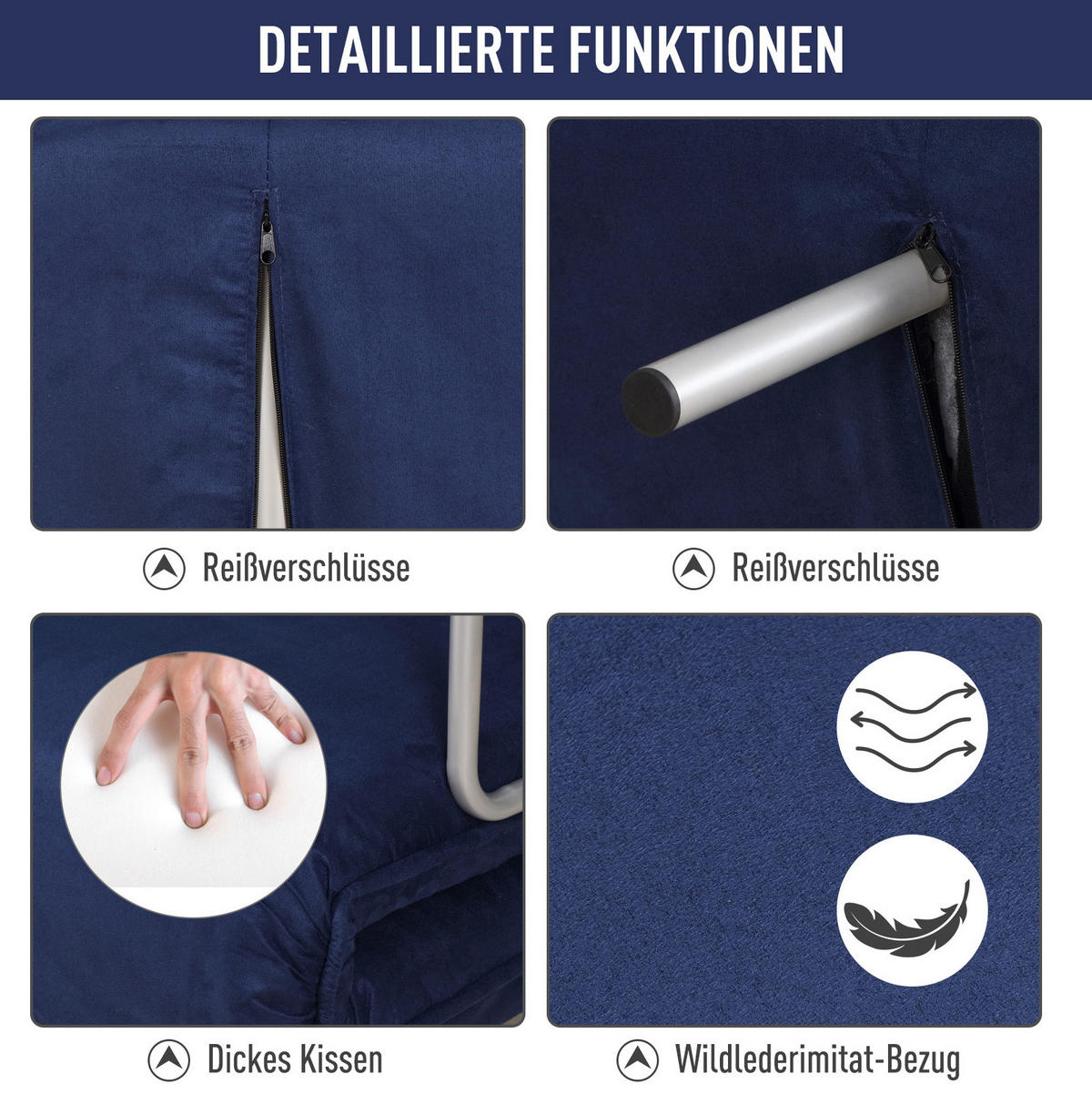SCHLAFSOFA mit Schlaffunktion verstellbarer Rückenlehne Blau - Blau, Holzwerkstoff (111/78/80cm) - Meubliv