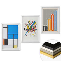 WANDBILDER 3er-Set - 40x60 cm Weißer Rahmen - Abstrakte moderne Geometrie - Weiß, Kunststoff (40/60cm) - ArtPrintCave