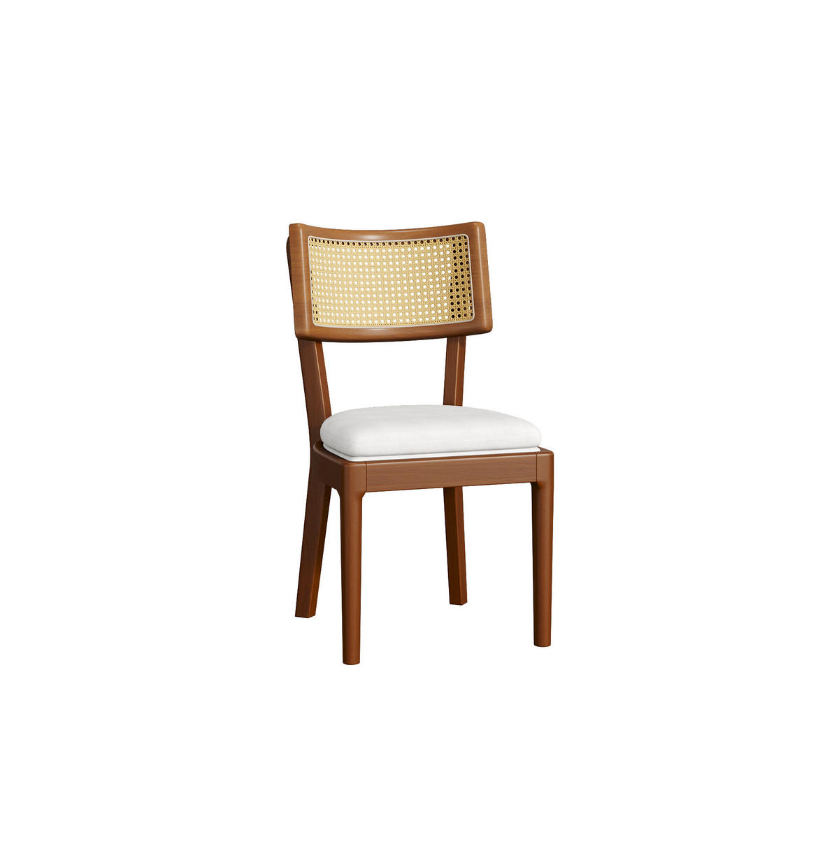 ESSZIMMERSTÜHLE 2er-Set Massivholz mit Rattan-Rückenlehne Leinen Nussbaum - Braun, Holz (58/88/50cm) - Meubliv