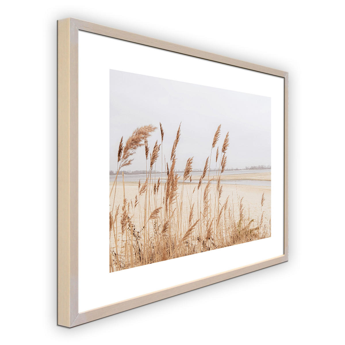 POSTER mit Rahmen 40x50 cm Strandlandschaft beige - Beige, Holz (51/41cm) - artissimo