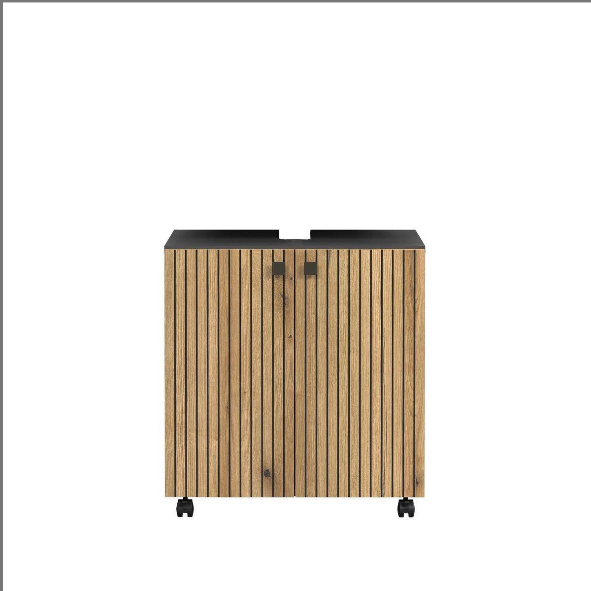 WASCHBECKENUNTERSCHRANK PureBliss Eiche Dekor - Eichefarben/Grau, Holzwerkstoff (60/64/42cm) - Trendteam