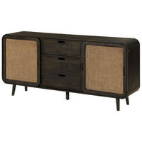 SIDEBOARD Mango 180x40x80 dunkelgrau lackiert VALENCIA #219 - Grau, Holz (180/80/40cm) - Massivmoebel24