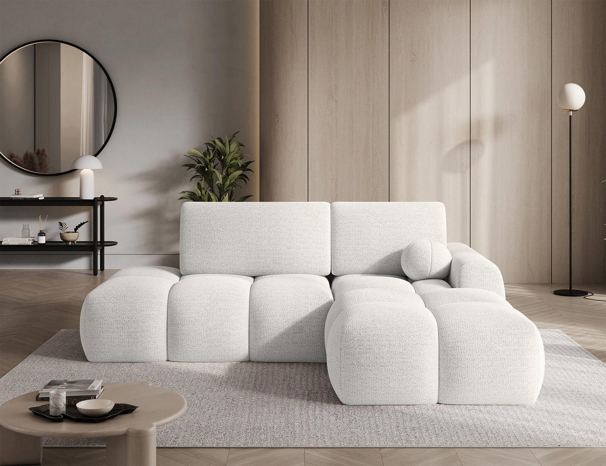 ECKSOFA VITTARIO mit Schlaffunktion & Bettkasten – Modernes L-Sofa 227 cm, inklusive Kissen - Weiß, Kunststoff (227/95cm) - Wohnideebilder