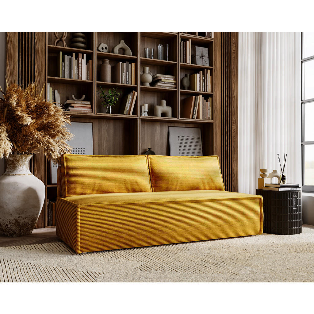 Thumbnail - Kaiser Möbel Schlafsofa, Gelb, Holz, 198x89x90 cm, Wohnzimmer, Sofas & Couches, Schlafsofas