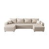 WOHNLANDSCHAFT HEWLET U BIS Cosmic 10 mit Schlaffunktion - Beige, Textil (305/90/140cm) - Bedante