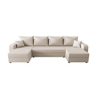 WOHNLANDSCHAFT HEWLET U BIS Cosmic 10 mit Schlaffunktion - Beige, Textil (305/90/140cm) - Bedante