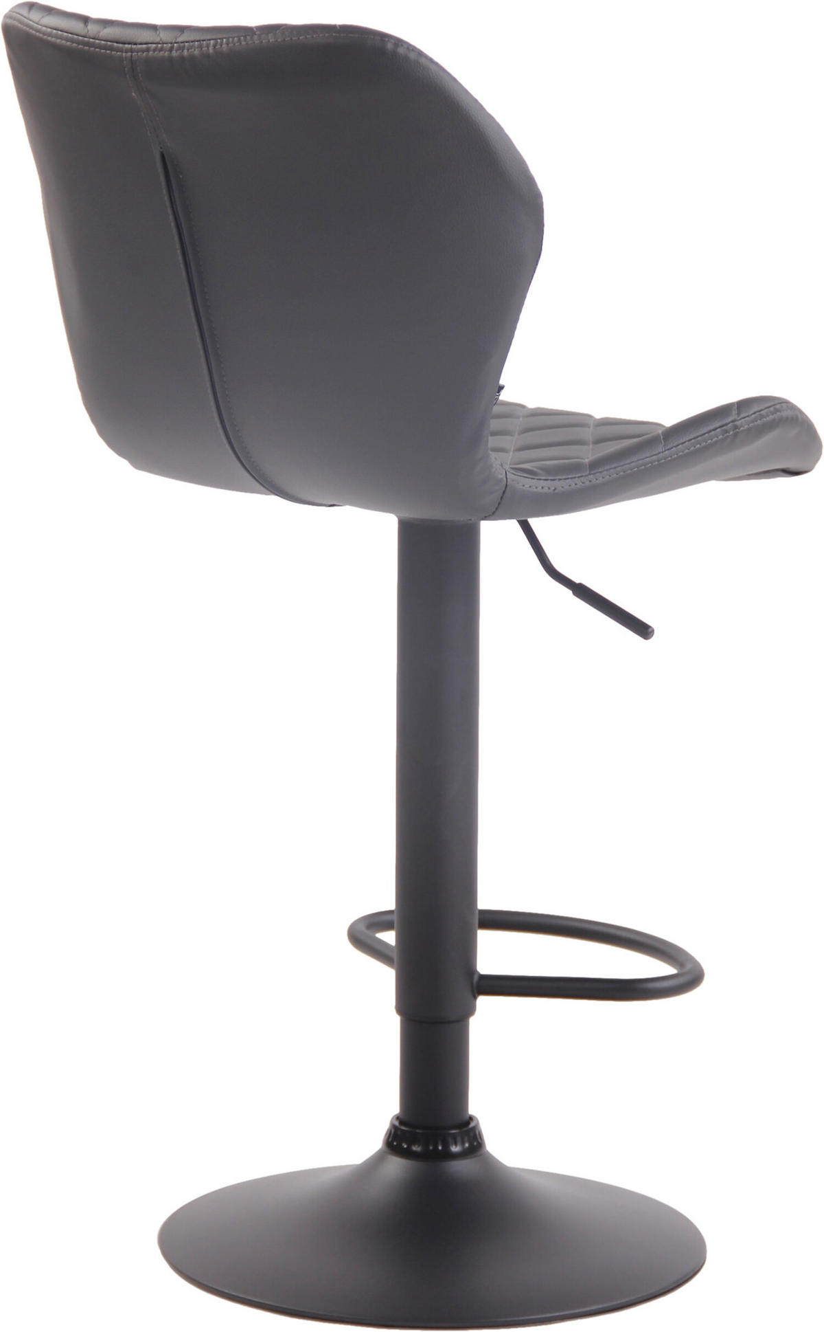 BARHOCKER Cora, Gestell schwarz, Kunstleder Grau - Schwarz/Grau, Kunststoff/Textil (47/100/51cm) - TPFLiving