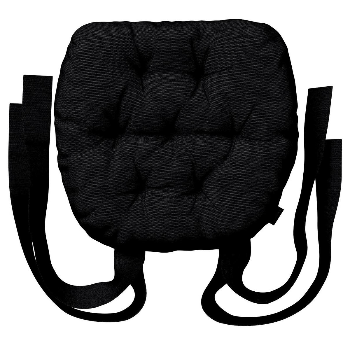 STUHLKISSEN Etna schwarz, 40x37x8 cm - Schwarz, Textil (37/40/8cm) - Dekoria