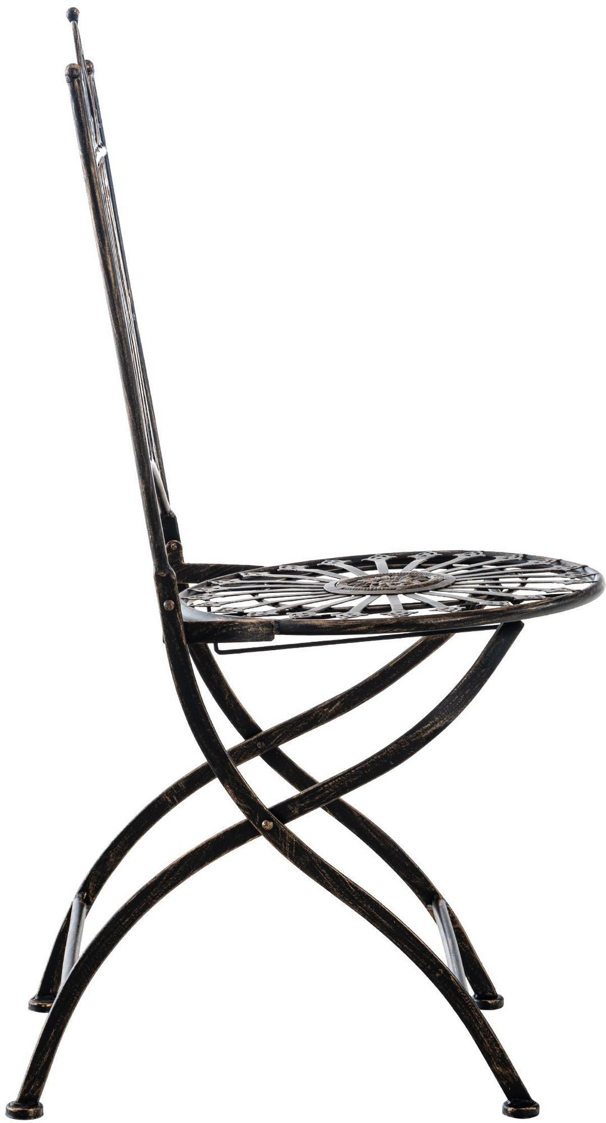 GARTENKLAPPSTUHL Metall bronze - Bronzefarben, Metall (39/94/53cm) - CLP