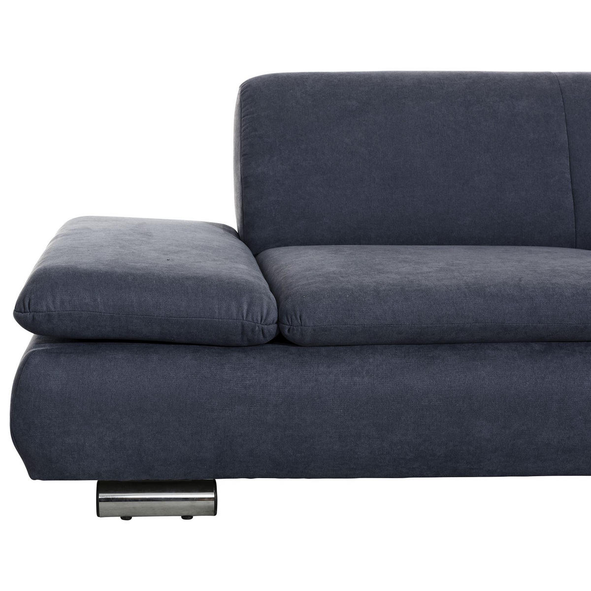 ECKSOFA mit Ottomane rechts Kaye Flachgewebe blau - Blau, Kunststoff (190/270cm) - 58aufmkessel