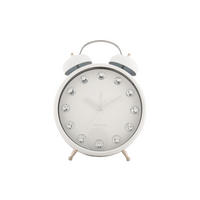 WECKER Glam Diamonds XL 23.5/23.5/30.5 cm - Weiß, Metall (23.5/30.5/23.5cm) - Karlsson