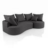 SOFA Tirano Samt Dunkelgrau mit Ottomane rechts - Dunkelgrau, Textil (300/102cm) - Juskys
