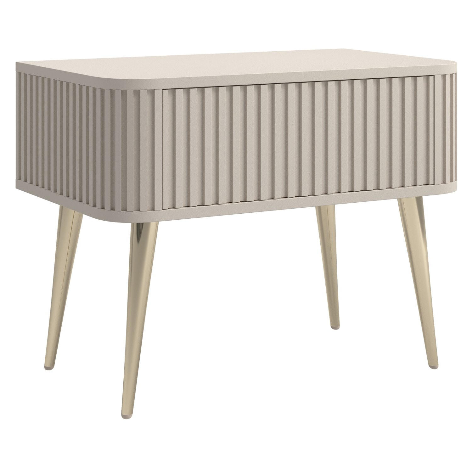 NACHTTISCH Ovarlo Greige 63 cm - Taupe/Goldfarben, Holzwerkstoff/Metall (63.2/49.2/38cm) - Selsey