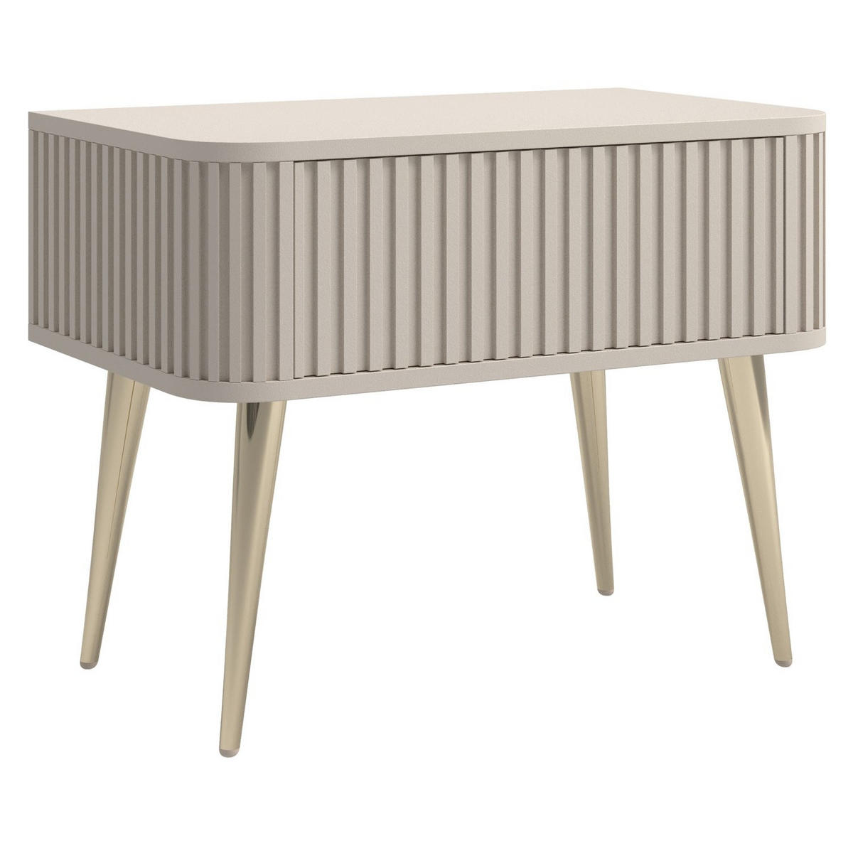 NACHTTISCH Ovarlo Greige 63 cm - Taupe/Goldfarben, Holzwerkstoff/Metall (63.2/49.2/38cm) - Selsey