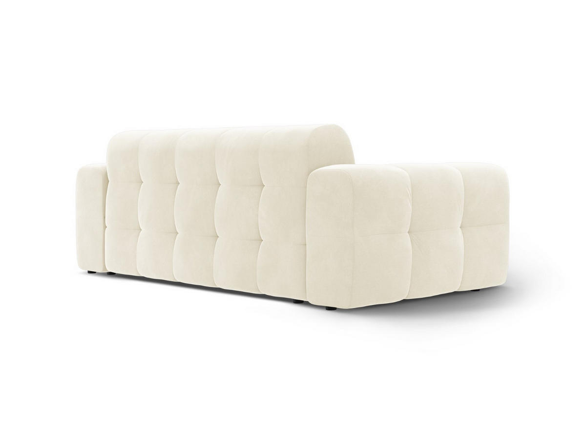 SOFA Kendal aus Samt elfenbein 3 Sitzplätze - Creme, Textil (103/79/222cm) - Micadoni