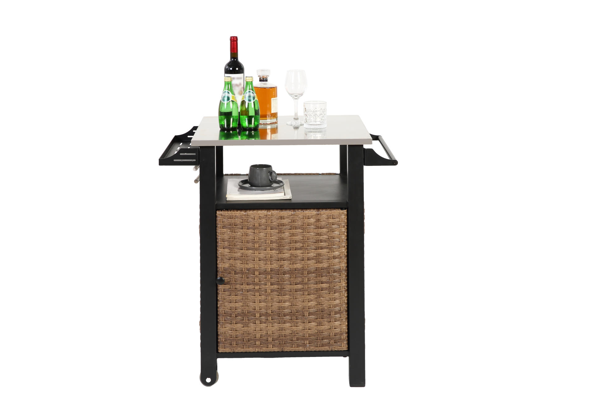 KÜCHENINSEL 76/85/57 cm Braun aus Stahl mit Rollen - Braun, Metall (76/85/57cm) - OKMYHOME