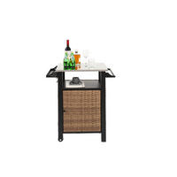 KÜCHENINSEL 76/85/57 cm Braun aus Stahl mit Rollen - Braun, Metall (76/85/57cm) - OKMYHOME