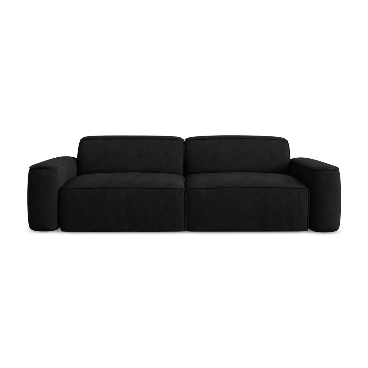 4-SITZER-SOFA Chenille Stoff Schwarz - Schwarz, Holzwerkstoff/Kunststoff (244/70/102cm) - LaMiaSofa