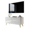 TV-ELEMENT AURA 100 Weiß Hochglanz – Beinfarbe: Gold - Goldfarben/Weiß, Holzwerkstoff (100/49/40cm) - Lookway